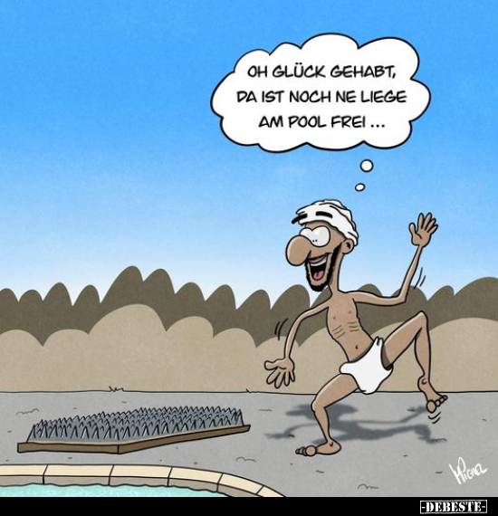 Oh Glück gehabt, da ist noch ne Liege am Pool frei.. - Lustige Bilder | DEBESTE.de