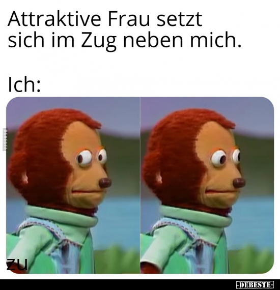 Attraktive Frau setzt sich im Zug neben mich..