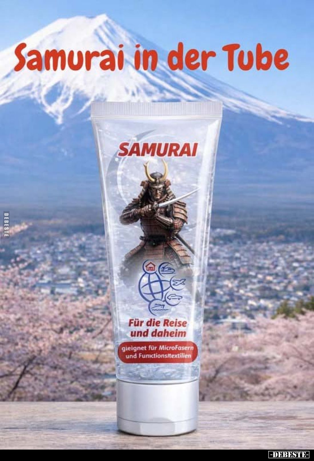 Samurai in der Tube.
SAMURAI.

Für die Reise und daheim.
gieignet für MicroFasern und Functionstextilien.