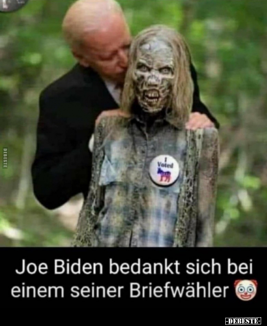 Joe Biden bedankt sich bei einem seiner Briefwähler..