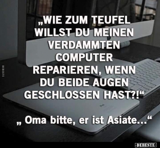 Wie zum Teufel willst du meinen verdammten Computer.. - Lustige Bilder | DEBESTE.de