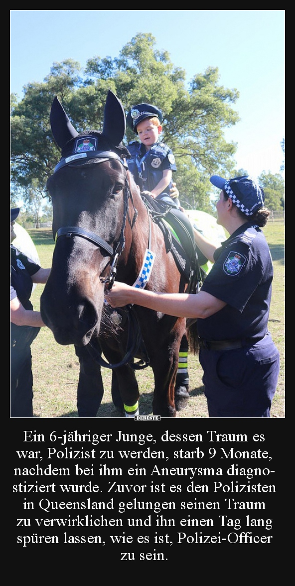 Ein 6-jähriger Junge, dessen Traum es war, Polizist zu.. - Lustige Bilder | DEBESTE.de