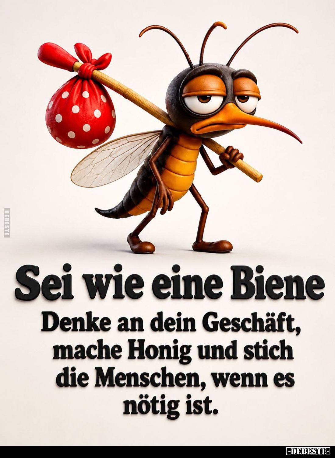Sei wie eine Biene.

Denke an dein Geschäft, mache Honig und stich die Menschen, wenn es nötig ist.