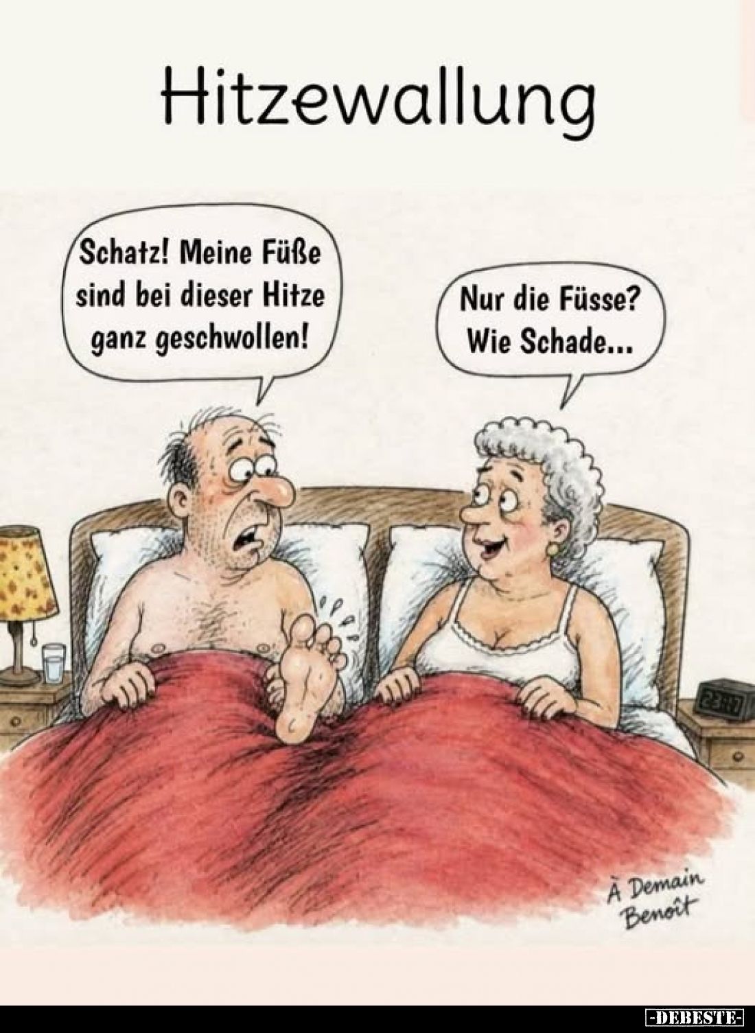 Hitzewallung - Schatz! Meine Füße sind bei dieser Hitze.. - Lustige Bilder | DEBESTE.de