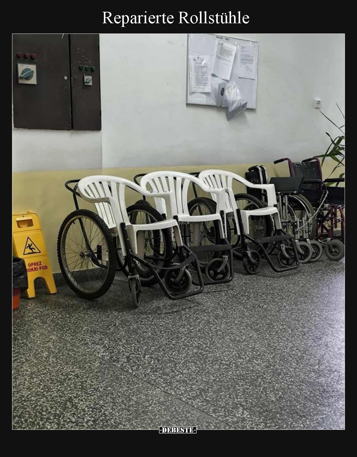 Reparierte Rollstühle