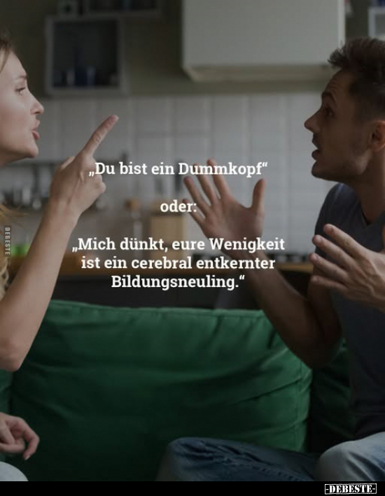 "Du bist ein Dummkopf" oder: "Mich dünkt, eure Wenigkeit.." - Lustige Bilder | DEBESTE.de