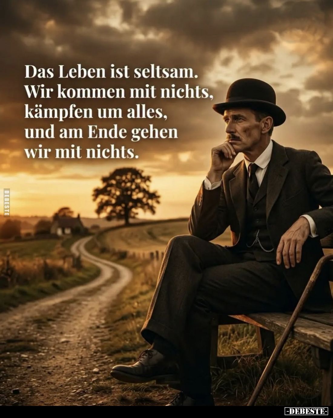 Das Leben ist seltsam. Wir kommen mit nichts, kämpfen um alles, und am Ende gehen wir mit nichts.