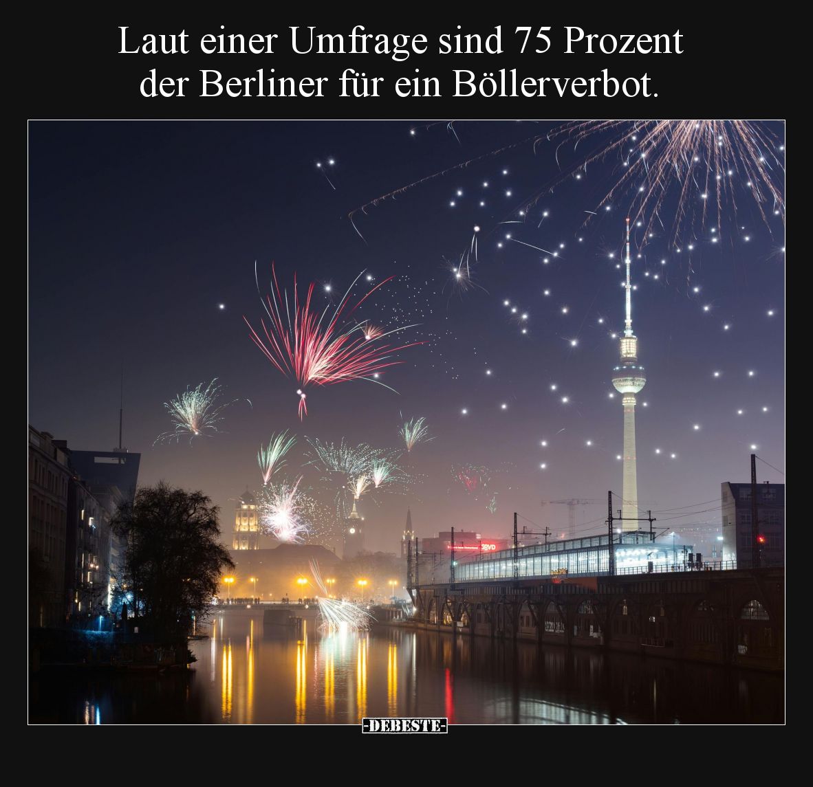 Laut einer Umfrage sind 75 Prozent der Berliner für ein Böllerverbot.