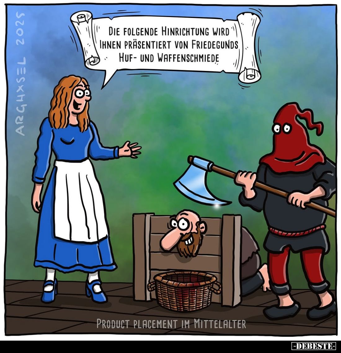 Die folgende Hinrichtung wird Ihnen präsentiert von Friedegunds Huf- und Waffenschmiede.