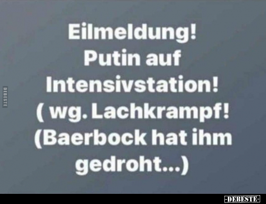 Eilmeldung! Putin auf Intensivstation!.. - Lustige Bilder | DEBESTE.de