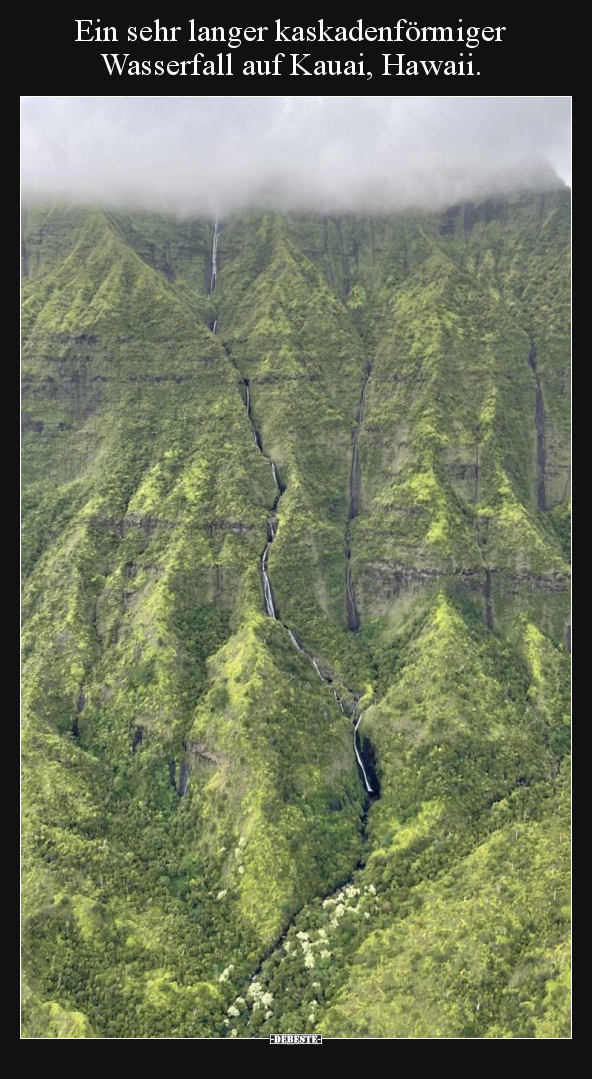 Ein sehr langer kaskadenförmiger Wasserfall auf Kauai.. - Lustige Bilder | DEBESTE.de