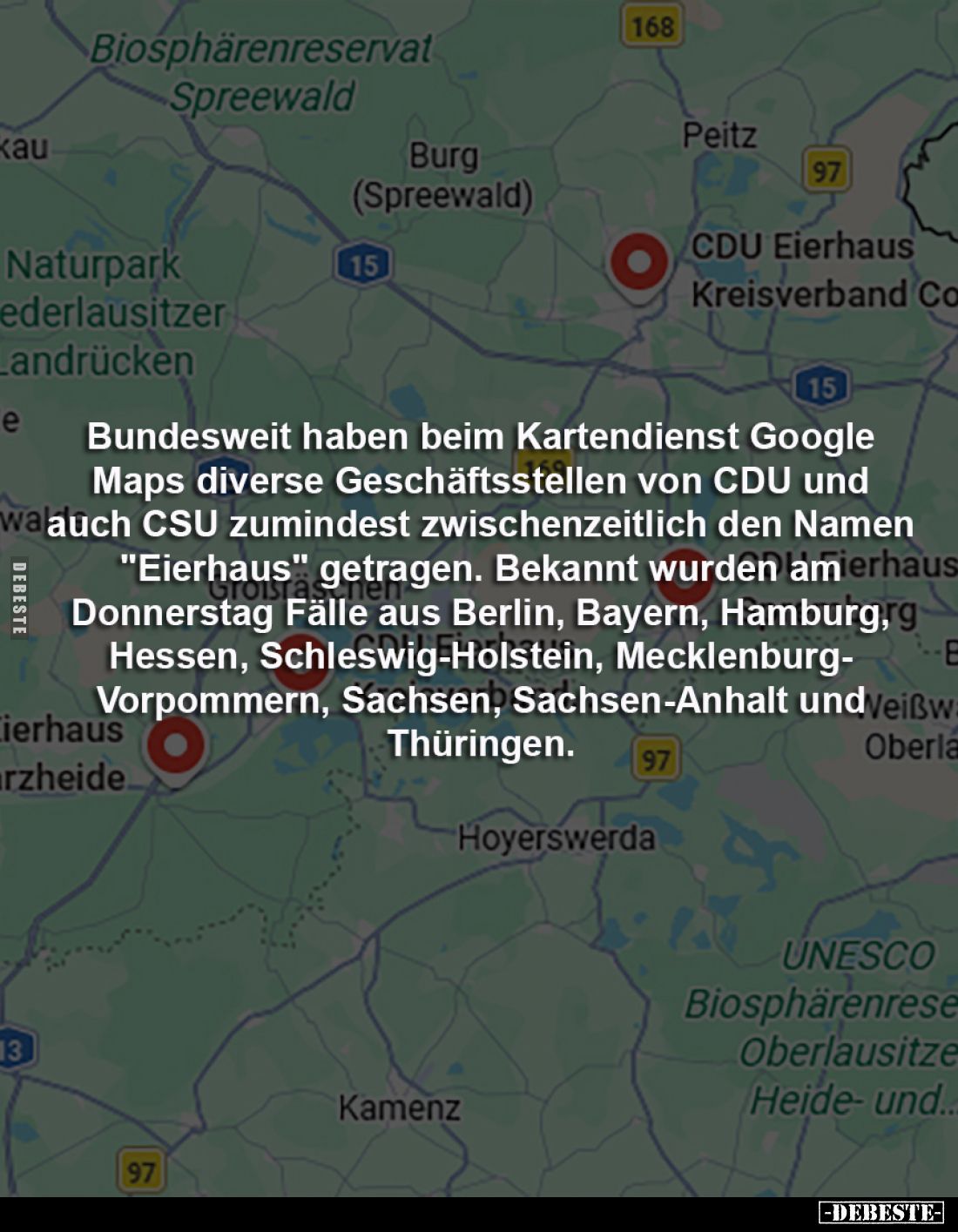 Bundesweit haben beim Kartendienst Google Maps diverse.. - Lustige Bilder | DEBESTE.de