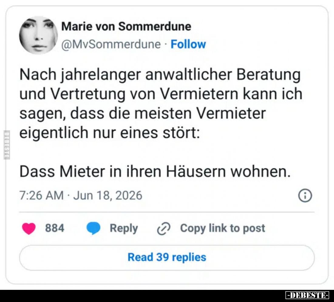 Nach jahrelanger anwaltlicher Beratung und Vertretung von Vermietern kann ich sagen, dass die meisten Vermieter eigentlich nu...