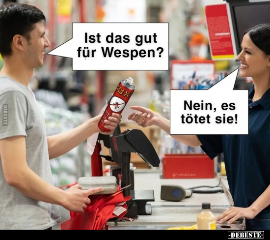 Ist das gut für Wespen? - Nein, es tötet sie!.. - Lustige Bilder | DEBESTE.de