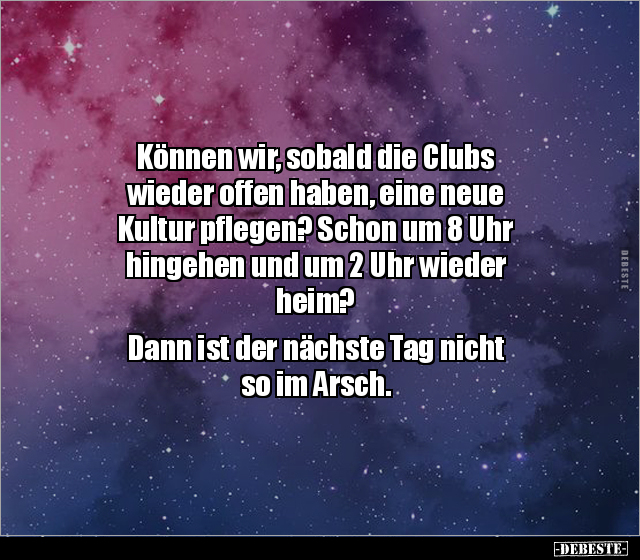 Können wir, sobald die Clubs wieder offen haben, eine neue.. - Lustige Bilder | DEBESTE.de