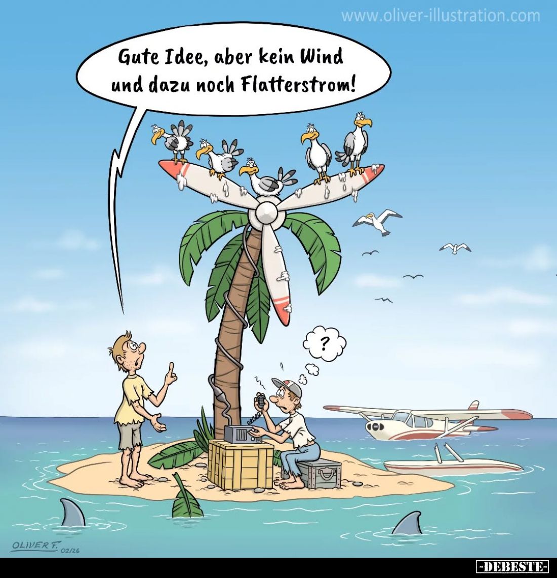 Gute Idee, aber kein Wind und dazu noch Flatterstrom!.. - Lustige Bilder | DEBESTE.de