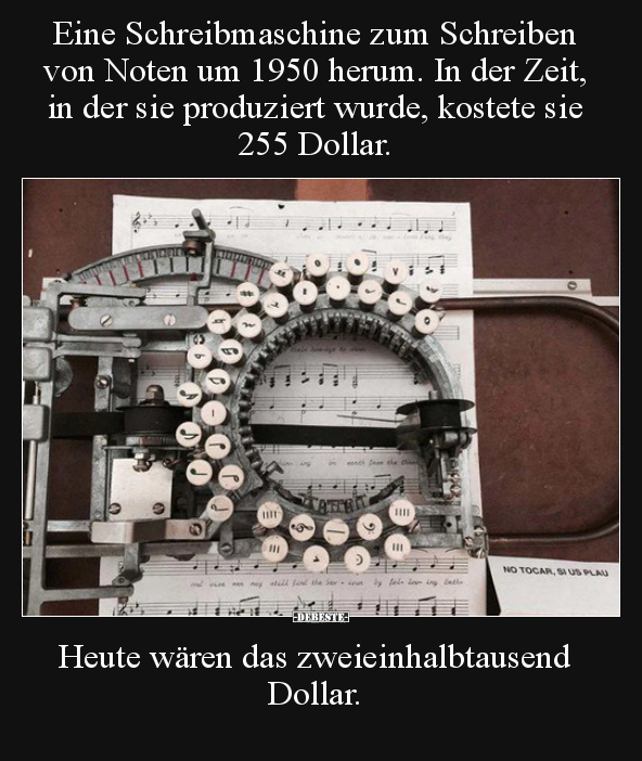 Eine Schreibmaschine zum Schreiben von Noten um 1950 herum... - Lustige Bilder | DEBESTE.de