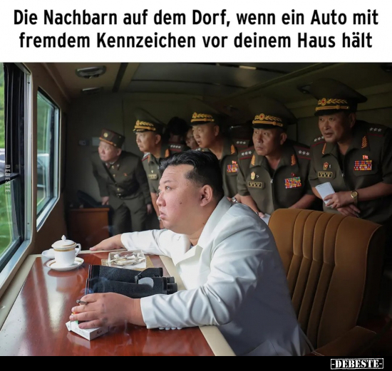 Die Nachbarn auf dem Dorf, wenn ein Auto mit fremdem.. - Lustige Bilder | DEBESTE.de