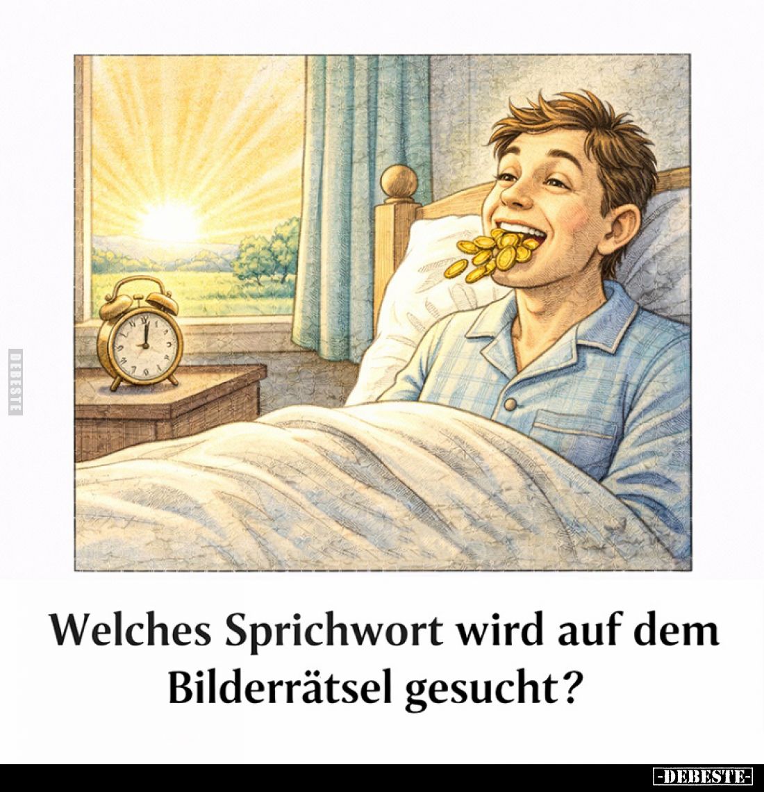Welches Sprichwort wird auf dem Bilderrätsel gesucht?