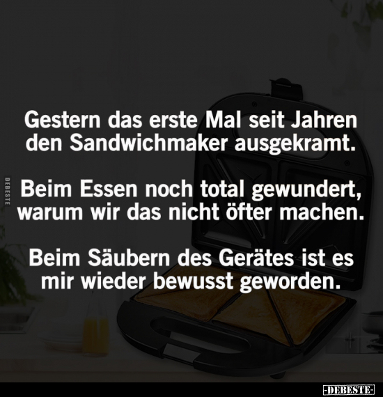 Gestern das erste Mal seit Jahren den Sandwichmaker.. - Lustige Bilder | DEBESTE.de