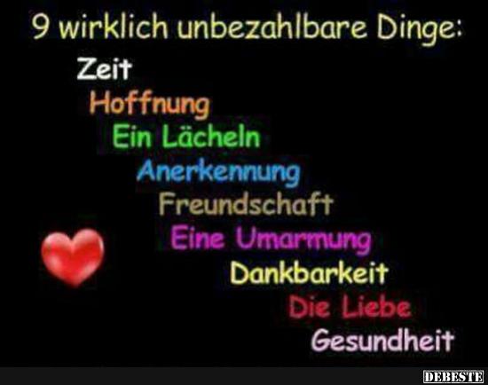 9 wirklich unbezahlbare Dinge..