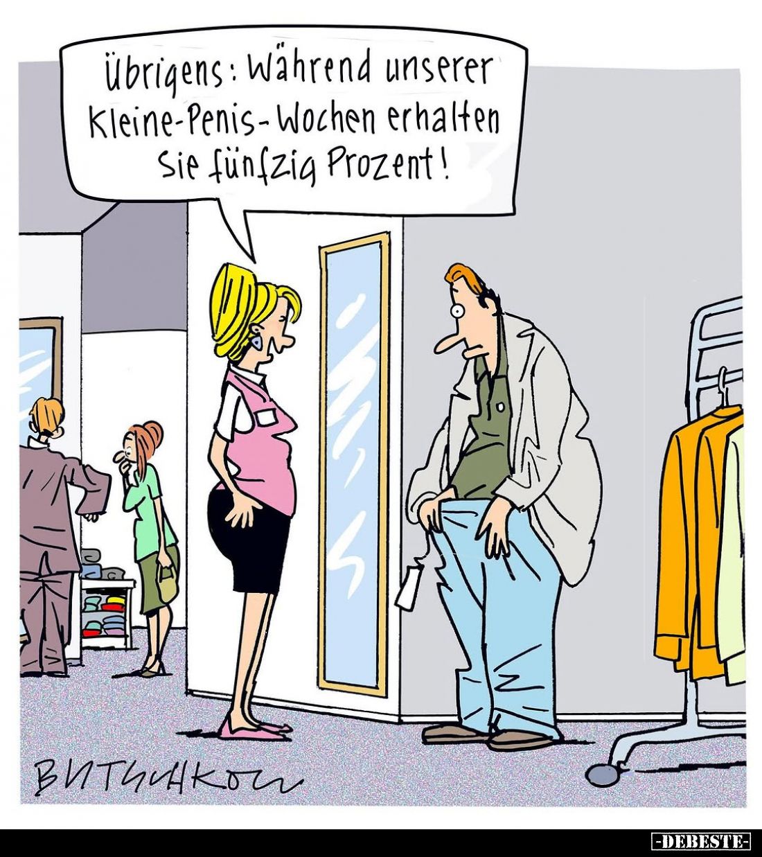 Übrigens: Während unserer Kleine-Penis-Wochen erhalten Sie fünfzig Prozent!