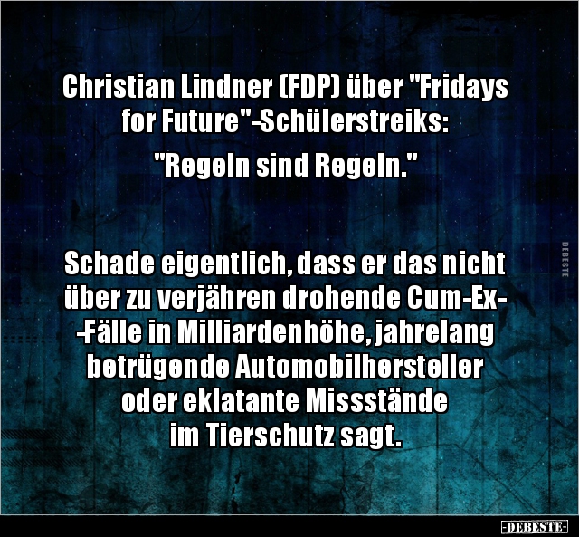 Christian Lindner (FDP) über "Fridays for.." - Lustige Bilder | DEBESTE.de