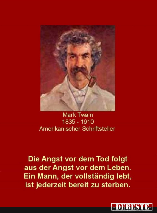Mark Twain - Die Angst vor dem Tod - Lustige Bilder | DEBESTE.de