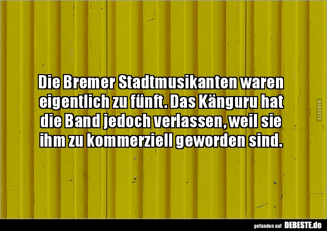 Die Bremer Stadtmusikanten waren eigentlich zu fünft. Das.. - Lustige Bilder | DEBESTE.de