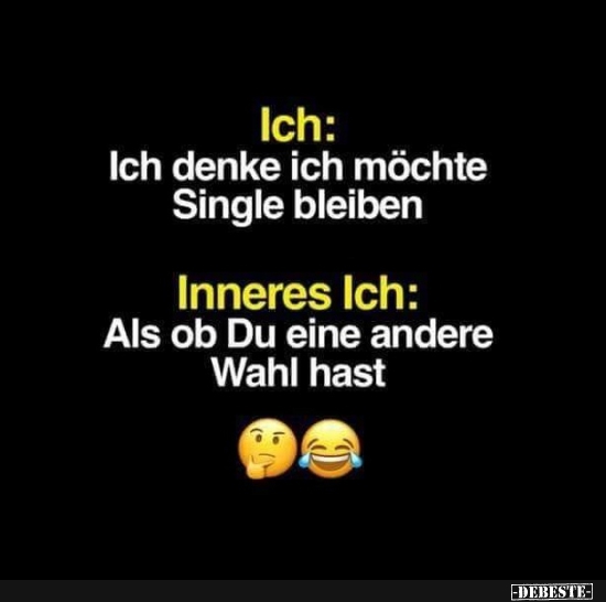 Ich: Ich denke ich möchte Single bleiben..