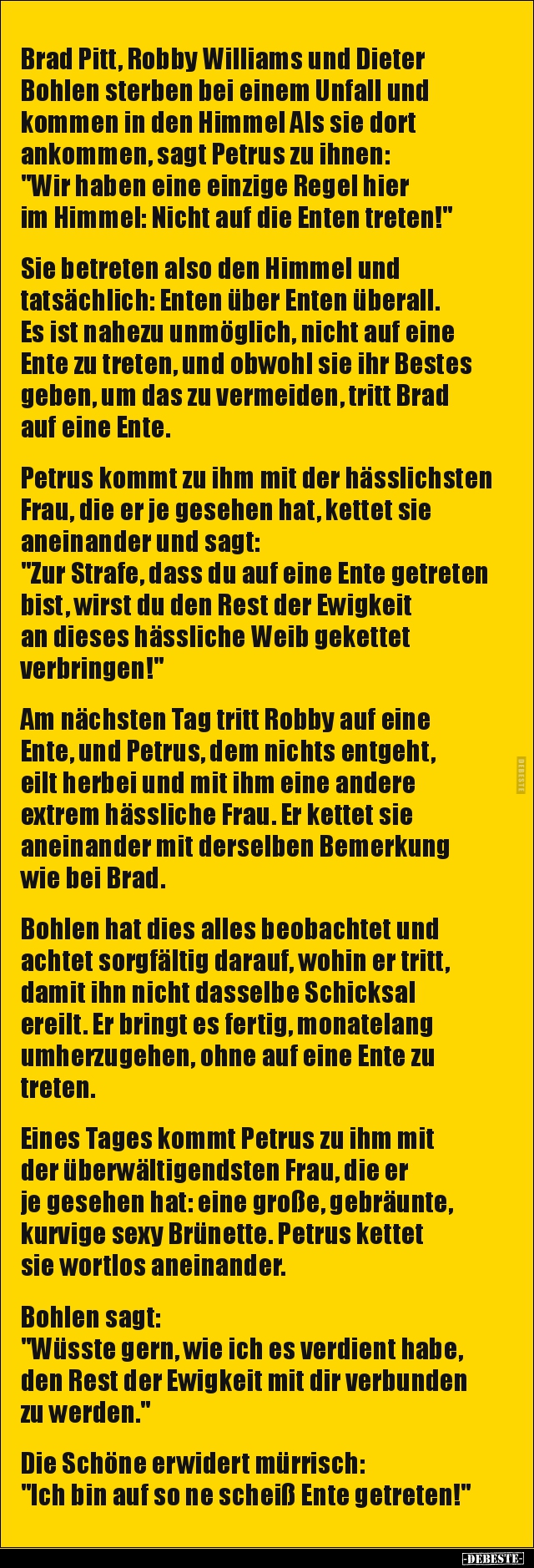 Brad Pitt, Robby Williams und Dieter Bohlen sterben bei.. - Lustige Bilder | DEBESTE.de