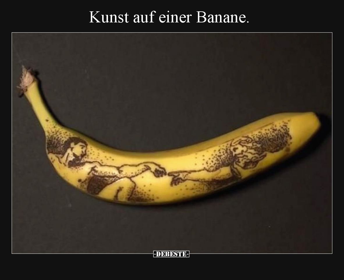 Kunst auf einer Banane.