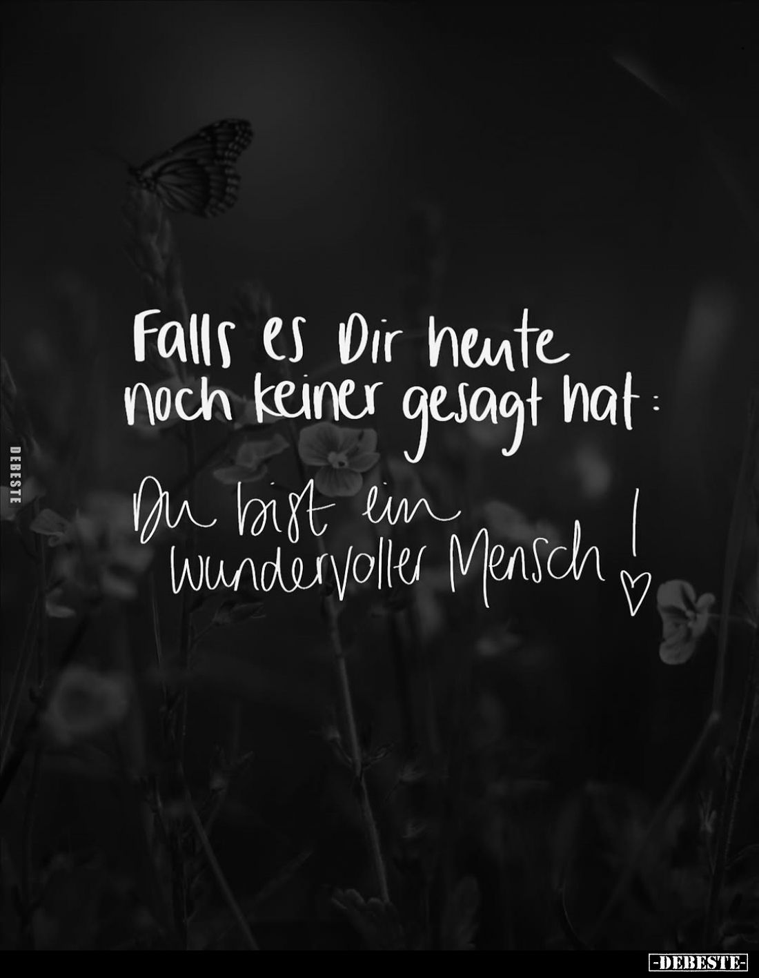 Falls es Dir heute noch keiner gesagt hat:
Du bist ein wundervoller Mensch.