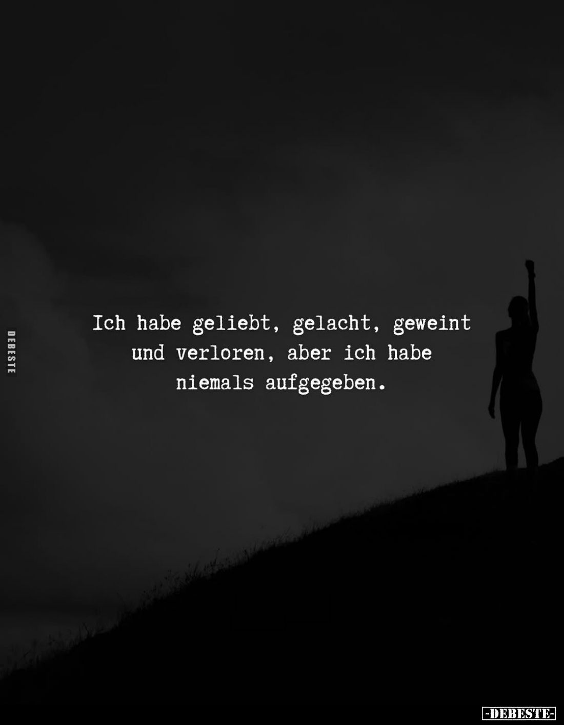 Ich habe geliebt, gelacht, geweint und verloren, aber ich habe niemals aufgegeben.