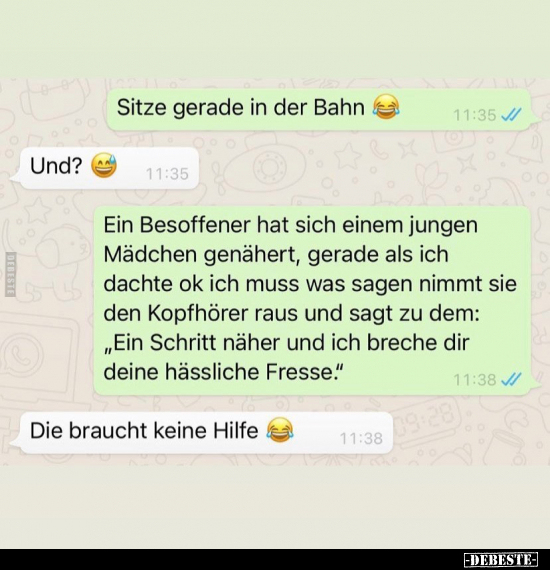 Sitze gerade in der Bahn..