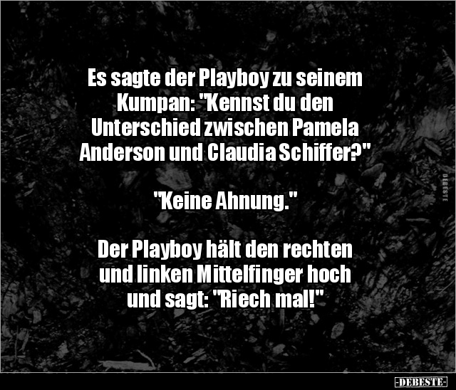 Es sagte der Playboy zu seinem Kumpan: "Kennst du den.." - Lustige Bilder | DEBESTE.de