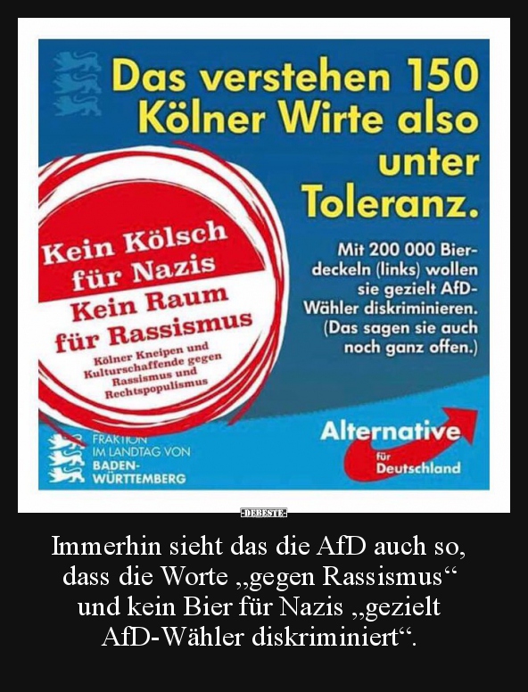 Immerhin sieht das die AfD auch so, dass die Worte „gegen.. - Lustige Bilder | DEBESTE.de