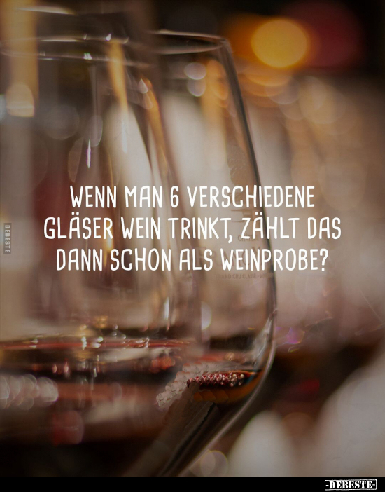 Wenn man 6 verschiedene Gläser Wein trinkt.. - Lustige Bilder | DEBESTE.de