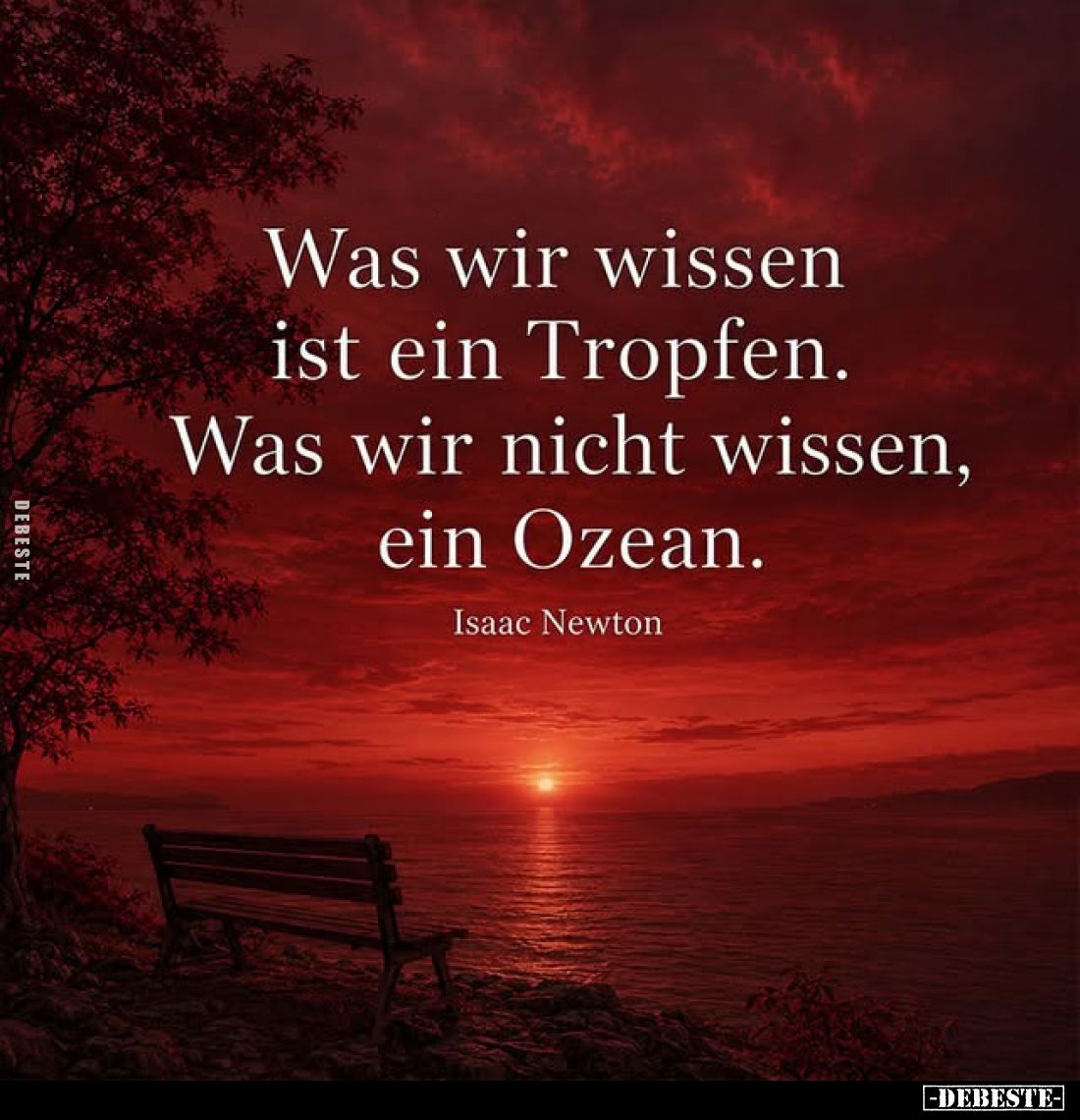 Was wir wissen ist ein Tropfen.
Was wir nicht wissen, ein Ozean.
Isaac Newton.