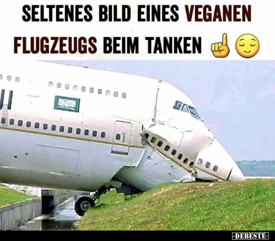 Seltenes Bild eines veganen Flugzeugs beim Tanken... - Lustige Bilder | DEBESTE.de
