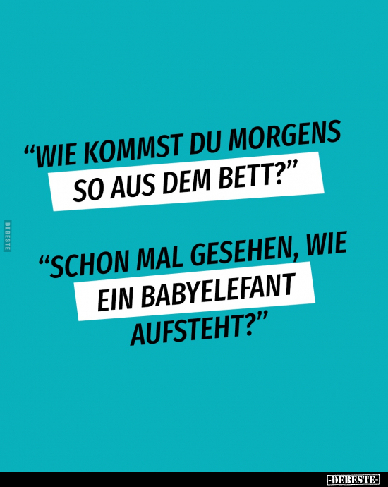 "Wie kommst du morgens so aus dem Bett?".. - Lustige Bilder | DEBESTE.de