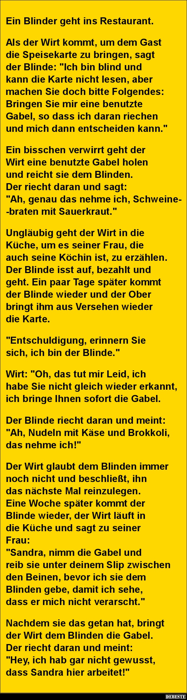 Ein Blinder geht ins Restaurant. - Lustige Bilder | DEBESTE.de