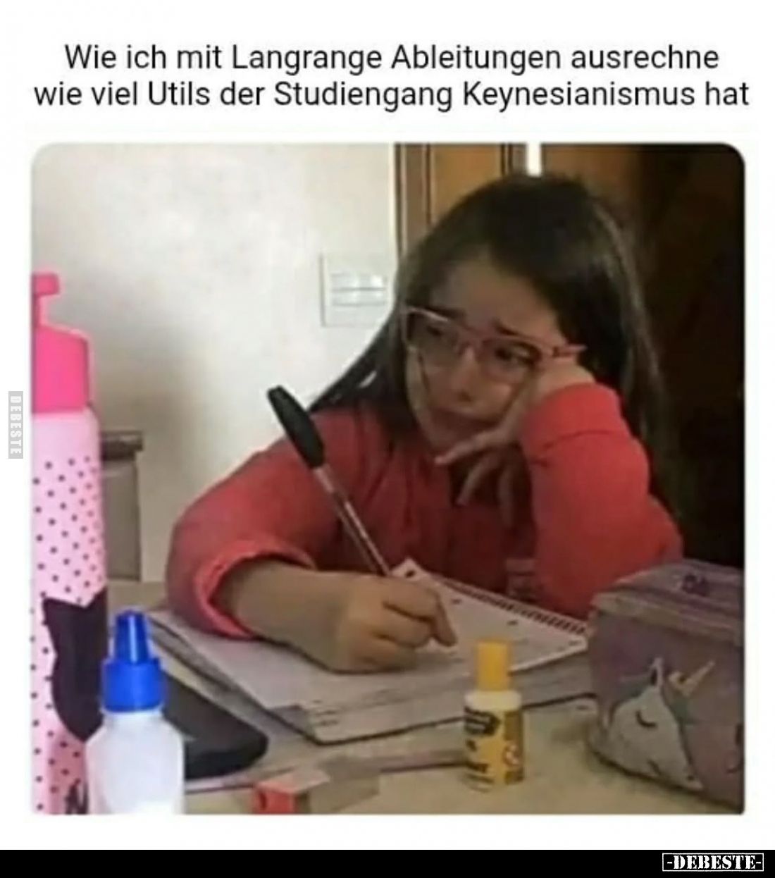 Wie ich mit Langrange Ableitungen ausrechne wie viel Utils der Studiengang Keynesianismus hat.
