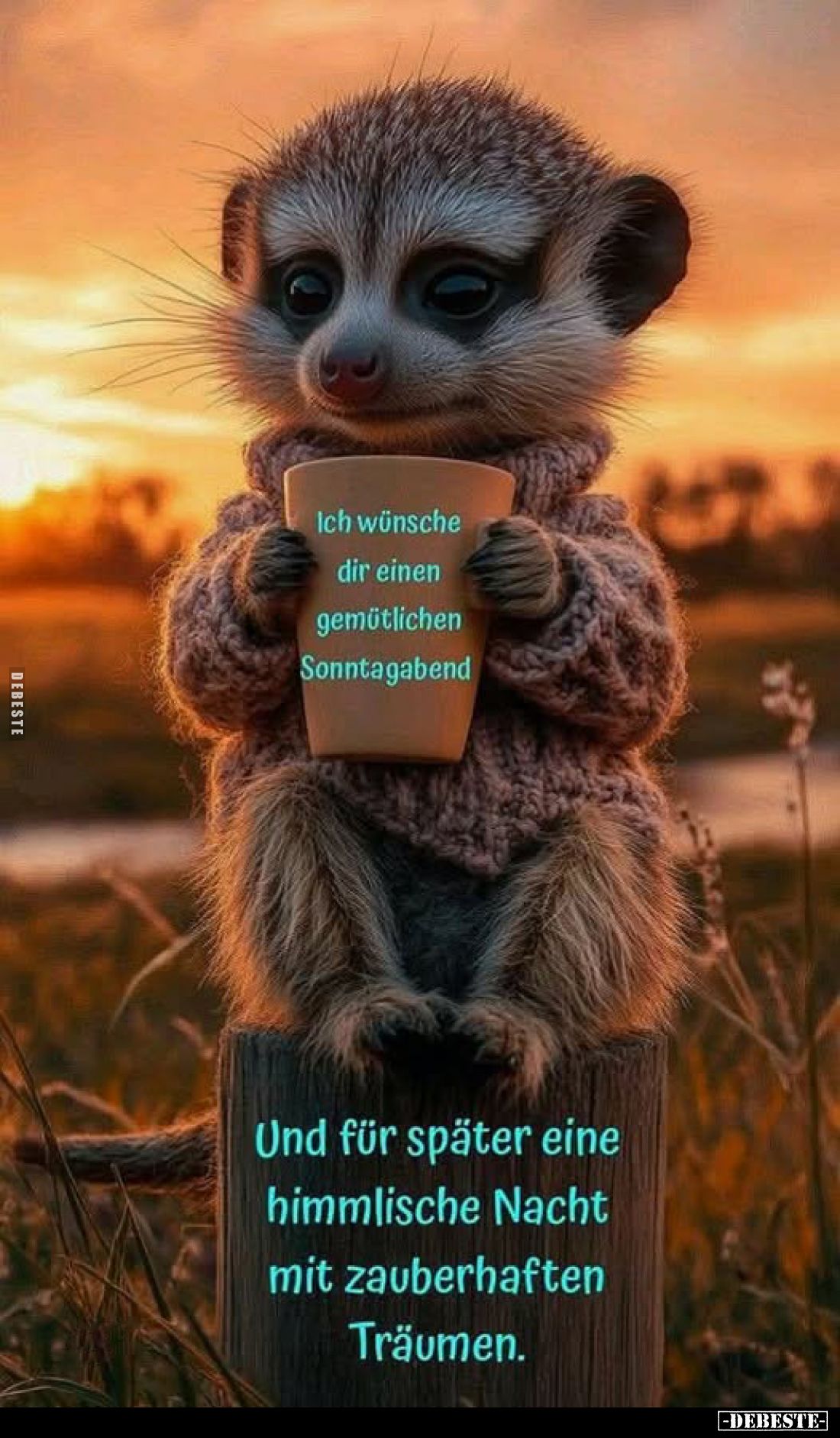 Ich wünsche dir einen gemütlichen Sonntagabend.. - Lustige Bilder | DEBESTE.de