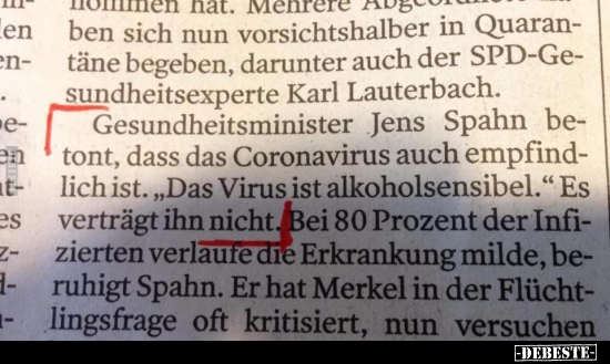 Gesundheitsminister Jens Spahn betont, dass das Coronavirus.. - Lustige Bilder | DEBESTE.de