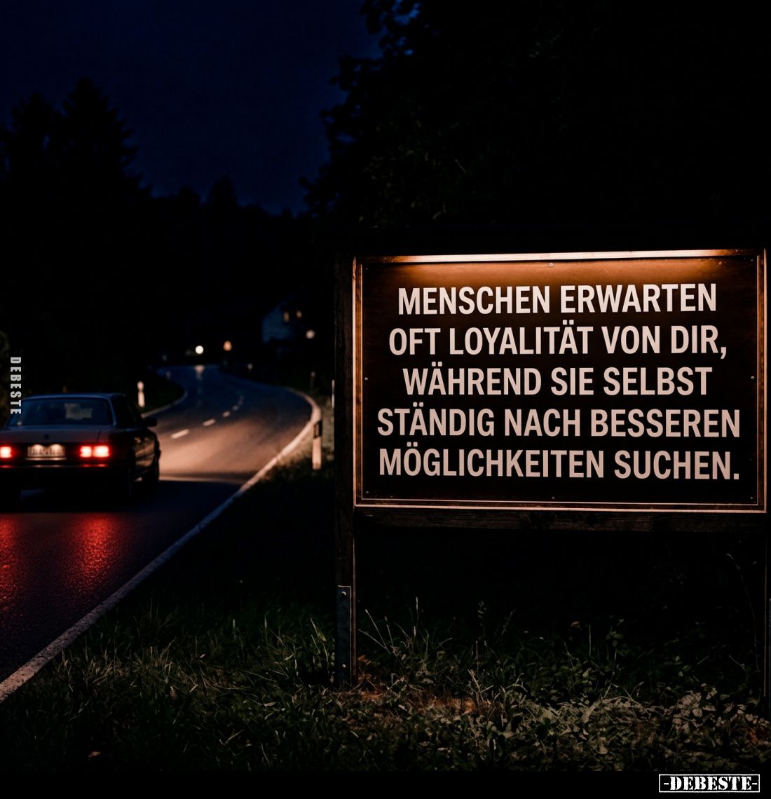 Menschen erwarten oft Loyalität von dir,
während sie selbst ständig nach besseren Möglichkeiten suchen.