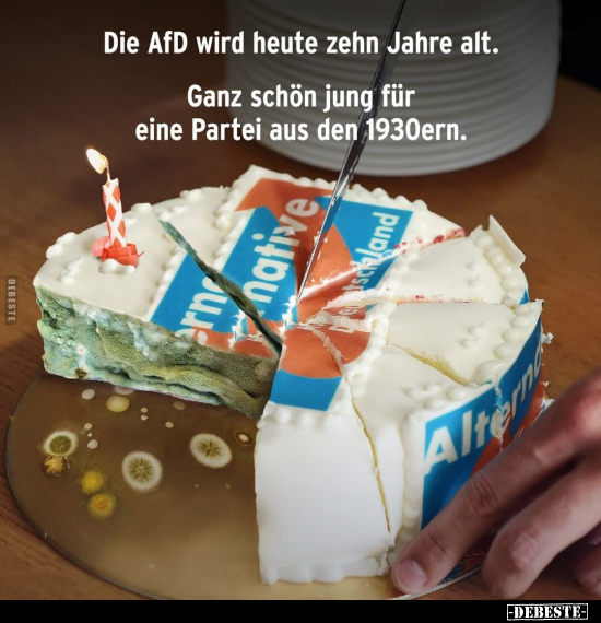 Die AfD wird heute zehn Jahre alt. Ganz schön jung für eine.. - Lustige Bilder | DEBESTE.de
