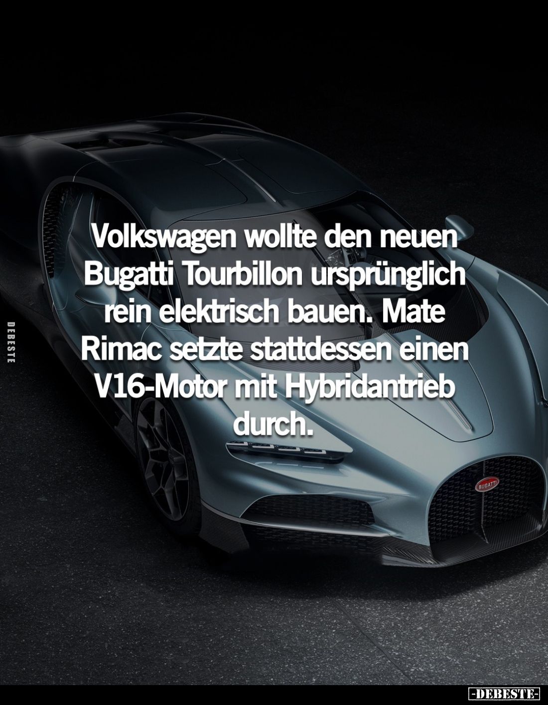 Volkswagen wollte den neuen Bugatti Tourbillon ursprünglich rein elektrisch bauen. Mate Rimac setzte stattdessen einen V16-Mo...