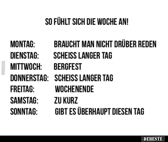 So fühlt sich die Woche an!..