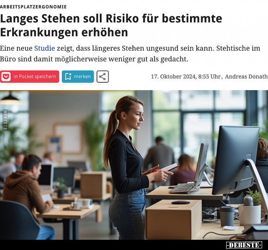 Langes Stehen soll Risiko für bestimmte Erkrankungen.. - Lustige Bilder | DEBESTE.de